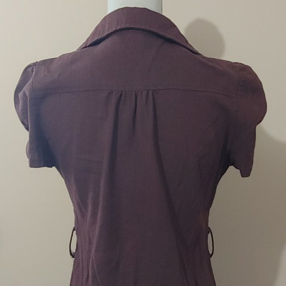 Cocoa Chanel Linen Ruched Shirtdress w Belt L (M) EUC - Picture 3 of 4